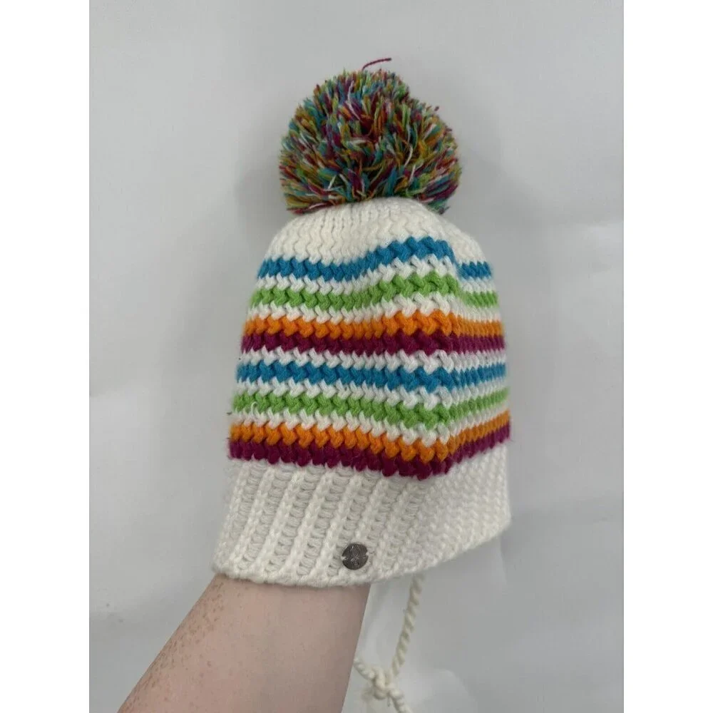 Spyder Bittersweet Beanie Rainbow Pom‎ Pom Unisex One Size Knit Gorpcore